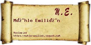 Mühle Emilián névjegykártya